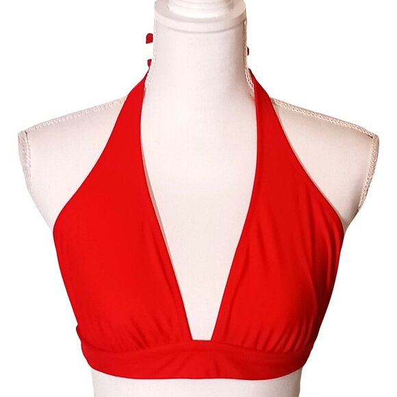 NEW J. Crew Red Tie-back Halter‎ Bikini Swim Top Women's Size XS - Picture 3 of 10